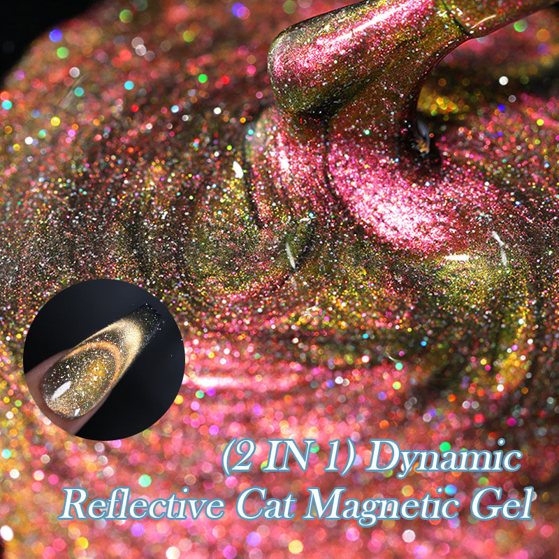 Galaxy at Your Fingertips, Unlocked in One Step｜Reflective Diamond Glitter Cat Eye UV Gel, Diamond & Cat Eye 2-in-1